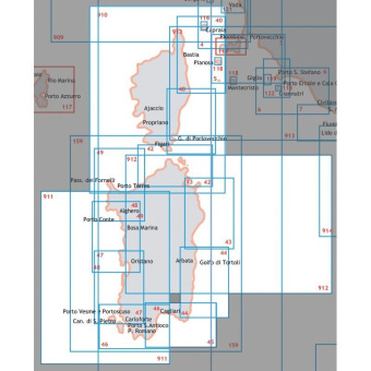 Navigation Chart Corsica And Sardinia From Capo S.Elia To Capo Bellavista