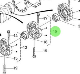 Nanni Diesel 970313043 - Main Bearing Case Assembly for N4.60 and 4.200TD Engines