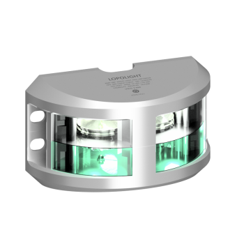 Lopolight 300-124G2+118G2 - Navigation Light 3NM 180° White & Green Silver Anodized