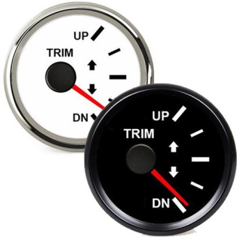 Hollex Trim Gauge White/Stainless Steel 9-32V 0-190 Ohm