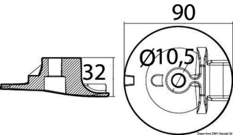 Osculati 43.258.52 - Engine Plate Magnesium Anode 200/350 HP