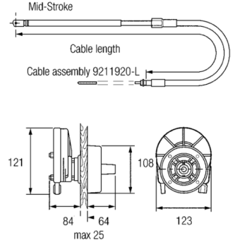 SeaStar SH5230 - Steering Helm Rack 'NFB' (No-Feedback)