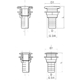90° Tank’s Vent Fitting For Hose Ø 19 mm