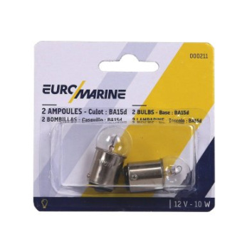 Euromarine Bulb Aux Ba 15D 12V - 10W - Set Of 2