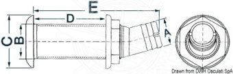 Osculati 17.331.06 - Seacock Polished SS Head 15° 38 mm x 2"1/4 Valve