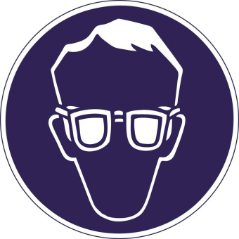 Marine Eye Protection (Glasses) Must Be Worn Safety Sticker, Soft PVC