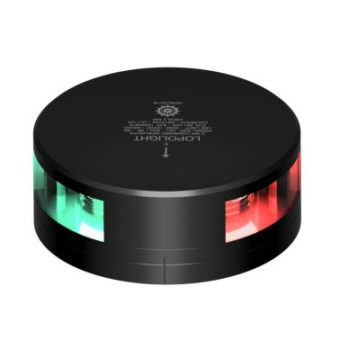 Lopolight 201-003-FB-B - Port-Starboard Combination Navigation Light 112.5° 2 NM Horizontal Mounting Black Anodized 2.5m Cable