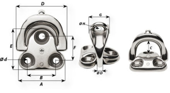 Wichard 6616 - Fairlead Padeye Dia 10 mm