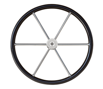 Allpa 6-Spoke Wheel 'Type 6C' Stainless Steel With Carbon Rim With Finger Grip, Incl. Adapter, Ø600mm