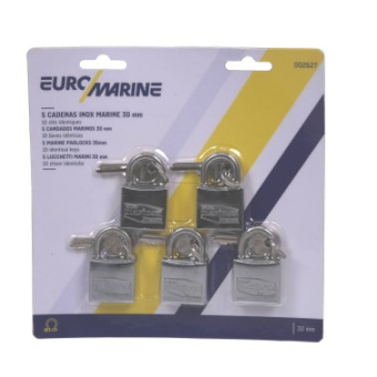 Euromarine Brass Padlock - 30mm (10 Identical Keys)