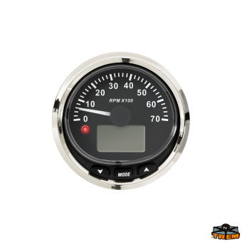 Trem L3280603 - Universal Tachometer 0-7000 RPM with Multifunction Display Black Cut-Out Diameter 85 mm