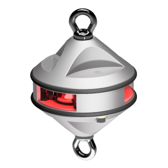 Lopolight 200-014G2-H1C - Navigation Light 2NM 360° Red, Hoist, Silver Anodized