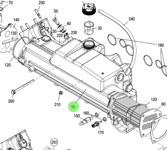 Steyr 500160 - Painted Exhaust Manifold Assembly RAL9006