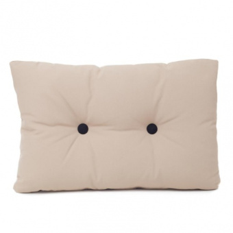 Beige Cushion with Black Buttons 55x35 cm