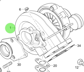 Steyr Z002432-0 - Turbo and Base Air Filter Assembly Painted for MO114K33, MO94K33, MO84K32 Engines