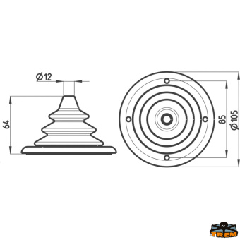Trem L5310079 - Flanged Bellow Diameter 12 mm Grey Color