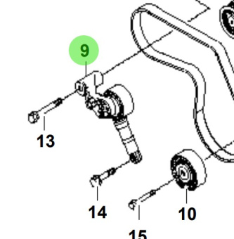 Bukh 25281-3A100 - Drive Belt Tensioner Assembly for S270J Engines