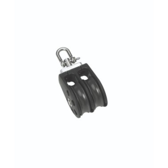 Barton N13230 - Double Swivel Block Size 3 45mm – Ball Bearing, 2x Ø45mm Sheaves, Max Rope 10mm