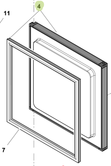 Isotherm SGC00344AA – Complete Door with Gasket for Cruise CR40 Cubic Refrigerator/Freezer