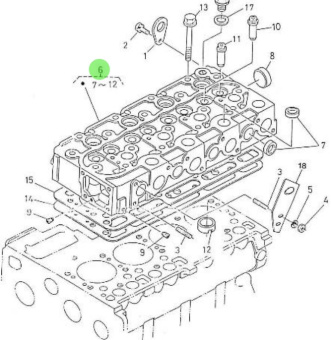 Nanni Diesel 970301936 - Complete Cylinder Head for 4.190HE Engines