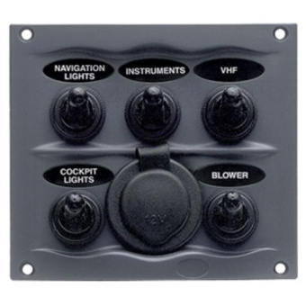BEP 900-5WPS - 5-way Splashproof Switch Panel With Socket