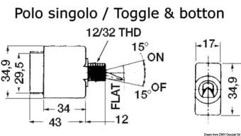 Osculati 14.738.15 - Airpax Toggle Hydraulic Magn. Circuit Breaker 15 A