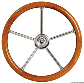 Osculati 45.168.01 - Steering Wheel with Teak Outer Ring 350 mm