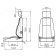 Helmsman's Seat Schubert Fabric Black With Red Stitching, Without Base Helmsman's Seat Schubert Fabric Black With Red Stitching, Without Base
