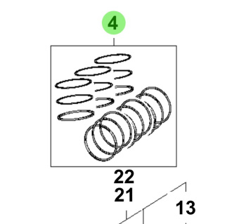 Bukh 23040-3A901 - Standard Piston Ring Set for S270J Engines