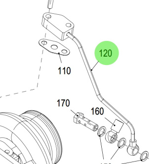 Steyr 2181136-0 - Oil Supply Pipe Turbo Assembly for SE236E40, SE186E38, SE156E34, SE126E32 Engines