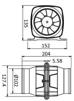 Osculati 16.175.01 - Hyperflow Axial Blower 7.6m3 12V