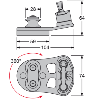 Antal 522.022 - Aluminum Swivelling Cam Cleat