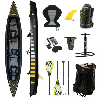Vetus YVKAYAK3P - Inflatable Kayak "Brazos 3", Black, 3 Pers 470X85Cm, Complete Set