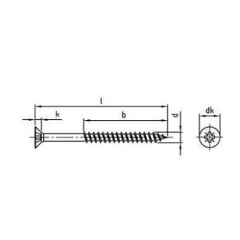 Art. 9050 - A4 4.0X35 Z Chipboard Screws With Reinforced Countersunk Head