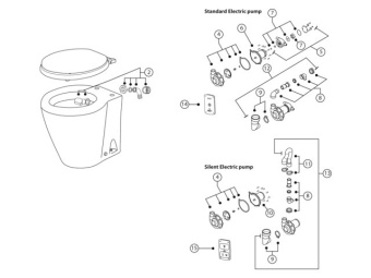 Albin 07-02-043 - Design Marine Toilet Standard Electric 12V