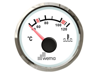 Wema 210659 - Water Temperature Gauge NMEA2000 Silverline White 0-120°C