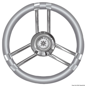 Osculati 45.137.02 - C Soft Polyurethane Steering Wheel Gray/SS 350 mm