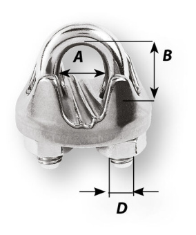 Wichard 7308 - Wire Rope Clamp 7-8 mm