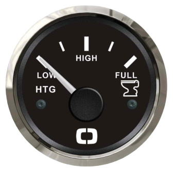 Osculati 27.321.05 - Waste Water Level Gauge 10–180 Ohm, Black Dial & Glossy Bezel, Ø57 mm