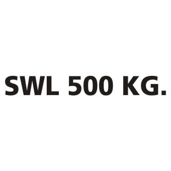 Marine SWL 500 kg Safe Working Load Identification Sticker, Soft PVC, 1000×150 mm
