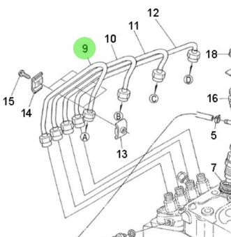 Nanni Diesel 970302817 - Fuel Injection Line for Cylinder 1