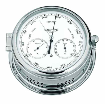 Wempe CW460011 - Admiral II US Brass Chrome Plated DD-Baro/Therm/Hygr 185 X 70mm White/Black