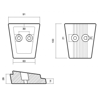 Tecnoseal Zinc Plate For Legs DPS-A/ DPS-B