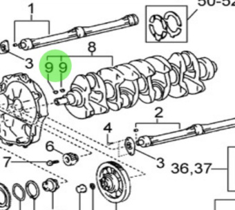 Nanni Diesel 970312111 - Crankshaft Key for T4 and T6 Series Engines