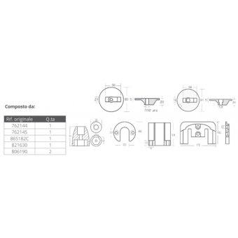 Tecnoseal Aluminium Anodes Kit For Mercruiser Bravo III