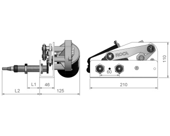 Roca 531011 W38 Windscreen Wiper Motor, Dual Drive - 12V - 28mm Bulkhead