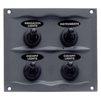 BEP 900-4WP - Splash Proof Panel - 4 Way, Black