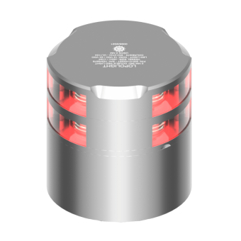 Lopolight 201-014ST-CD - Navigation Light 2NM 360° Red, Double, Silver W/Conn & Alu-Base CD