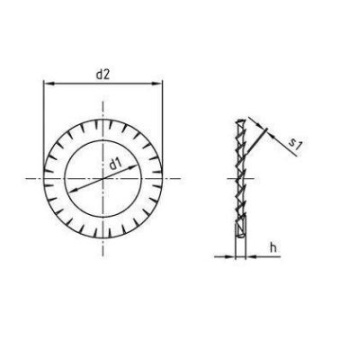 Euromarine DIN 6798 - A4 A 8,2 Fan-type Lock Washer