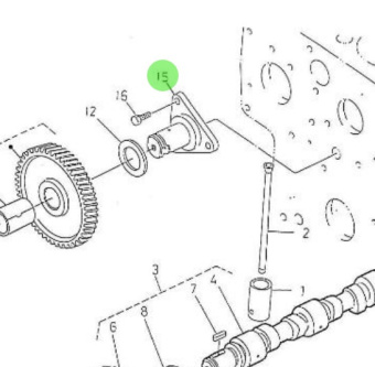 Nanni Diesel 970307326 - Idler Gear Shaft for 4.200HE and 4.220HE Engines